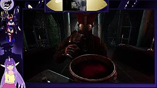 lustful brunette reveals big tits in hentai game