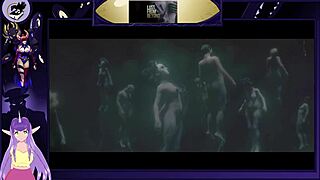 lustful brunette reveals big tits in hentai game