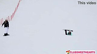 Alice Flore And Amelia Ost Fuck Pussy After Snowboarding