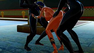 Candace gets double penetrated in hentai scene