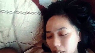 Intriguing Vietnamese beauty relaxing at home