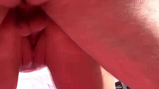 Squirting threesome with girlfriend and friend by the outdoor pool.