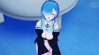 innocent rem from re zero turns into a naughty maid with seductive anime hentai vibes