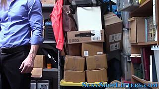 teen thief caught and getting a cumshot