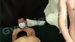 Threesome Gay Asian Amateur Handsome Bareback Fucking