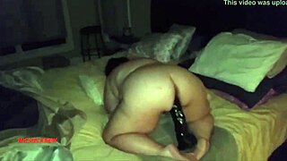 bbw masturbates with huge monster cock dildo