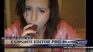 amateur brunette performs on webcam with cute homemade vibe