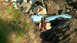 Beach Voyeur Catches Couple in a Quick Public Fuck at Secluded Spot