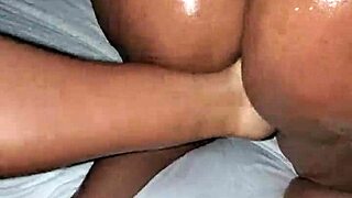 Ebony milf moans while fucking doggystyle with monster cock