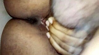 A girl gets bent over and fucked doggystyle with a monster cock in the bathroom