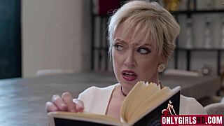 Tension builds as Dee Williams and Sophia Burns share a desk. Small tits and big ass collide in taboo POV action.