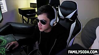 gamer stepbrother surprises stepsister in taboo encounter