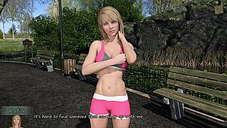 John Trains with Sexy Blonde Katia, Staring at Her Big Boobs