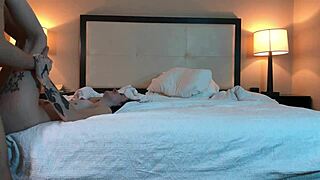 Man, I’m pounding this hot tatted petite beauty missionary style and she loves it