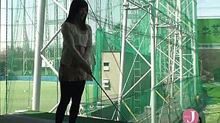 Take off her coat and shoot erotic body with tits licked