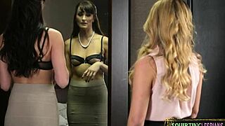 Pussylicked beauty squirts hard after intense fingering in erotic glamour scene.