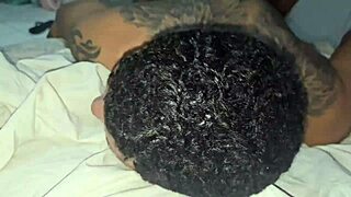 Pizza delivery guy arrives during hotel sex