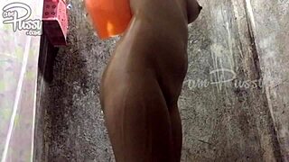 Amateur Chick Strips and Teases in Shower