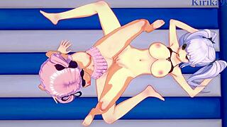 Yagy And Hibari In Intense Lesbian And Futanari Sex Play