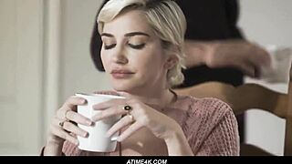 Forbidden seductions with a stunning blonde and her big assets tempting everyone.