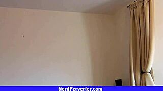 Big tits mature beauty gives blow job to a nerd in POV
