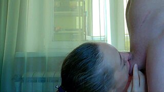 hot babe wants cum in mouth, eagerly sucking cock and balls in real amateur homemade blowjob by nata sweet 😘 sloppy deepthroat