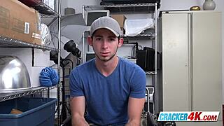 I watched that cute stud's asshole get destroyed by the horny director's big black cock at work