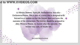 Femdom domination with jerk off instructions for orgasm and cum eating