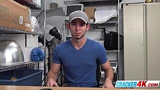 I watched that cute stud's asshole get destroyed by the horny director's big black cock at work