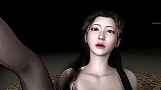 3d cute asian cosplay slut sucking the big dick