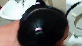 Emo bondage slut gets dragged to the toilet. She drinks piss and sucks cock.