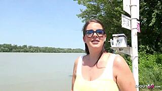 german scout catches big tits teen anissa cheating on bf during outdoor street casting fuck