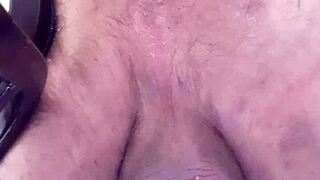 Hot close up anal sex with big dildos, lactating milk during gay assfucking?