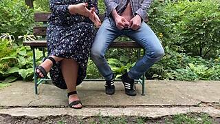 Fat Milf In Kinky Outdoor Park Handjob With Amateurs, Featuring Big Ass Fetish And Cum In Bbw Chubby Style.