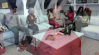 Curvy anime girl in dik game outfit