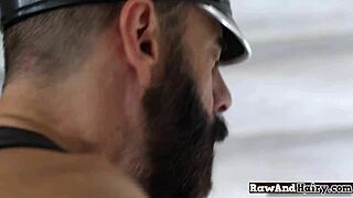 Mature gay bear engages in rough activity with otter