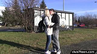 Blonde Teen Seduced by Guy in Park for Raw Action