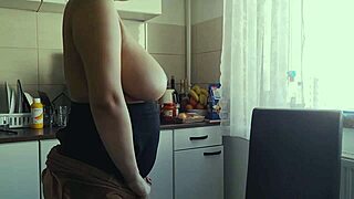 Hot ass pantyhose teen strips at window, rips clothes, plays with big cock intensely