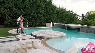 Hey, watch Tiffany Tatum get licked and banged poolside hard