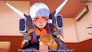 valkyrie blowjob pov in apex legends full fantasy cartoon style