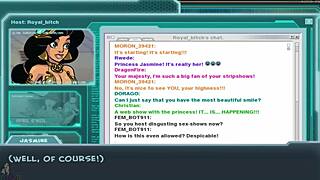 Sultry genie in a porn game called Akabur