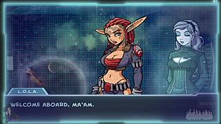 Sultry genie in a porn game called Akabur