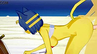 Ankha from Animal Crossing Fucked Hard on Beach