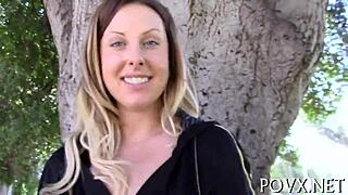 alluring teen slut sucks erected cock bent over in doggystyle fucking