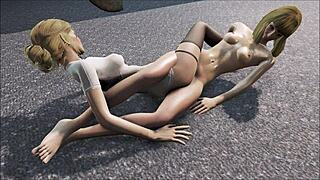 Katsu And Emogene Lesbian Hentai!