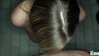 Blue-eyed step sister feels intense desire for step bro's big dick after shower