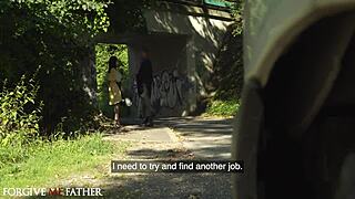 Sexy Nanny Fired, Rides Big Cock for Cash in Rough Car Action.