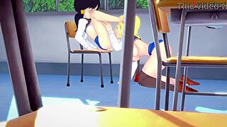 Android 18 And Videl Engage In Lesbian Sex Fantasy.