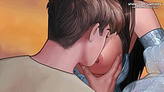 Virgin innocent girl gives first handjob in What a Legend Part 19 😍