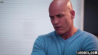 Reluctant Teen Kiarra Kai Faces Dominant Stepdad Derrick Pierce in Tense Encounter.